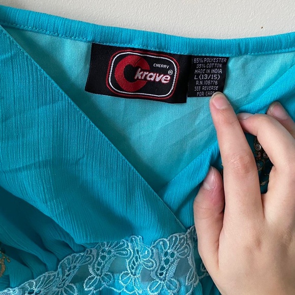 Cherry Krave Turquoise Embellished Cami - Picture 5 of 6